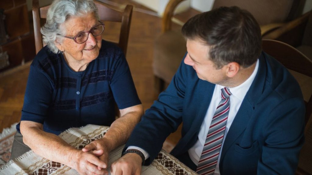 elderly woman with attorney