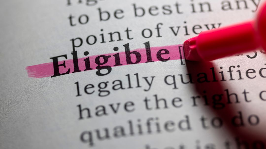 eligible word highlighted on paper