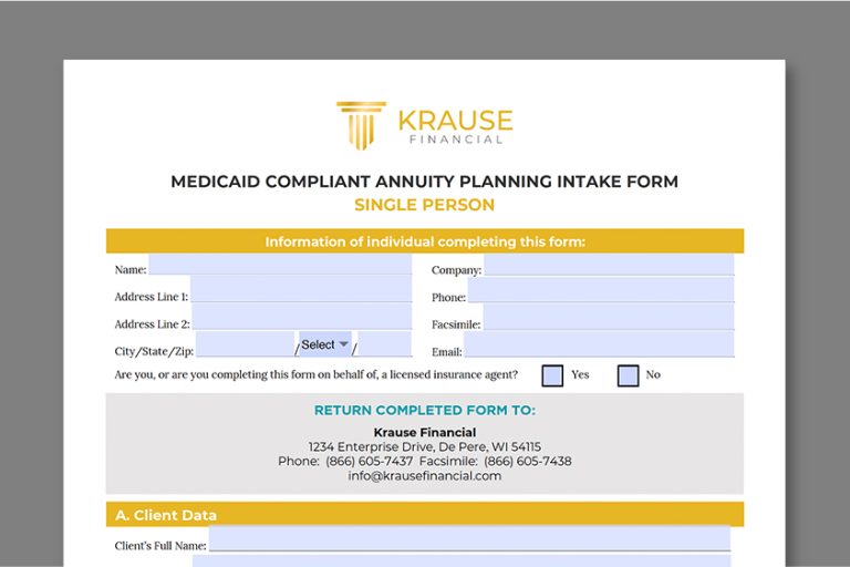 Single Person Intake Form Preview